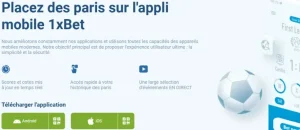 Application mobile 1xBet Gabon pour Android et iOS